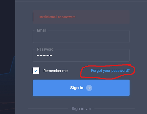 Quotex Forgot your password