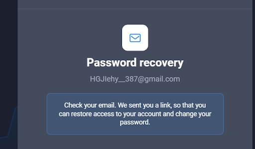 Quotex password recovery