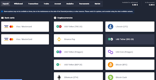 choose a Quotex deposit method